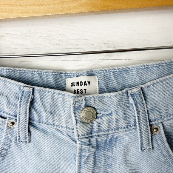 ARITZIA Sunday Best Micro Mini Short Chalky Blue High Rise Cutoff 29 - Picture 6 of 12